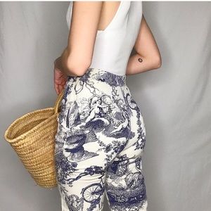 Vintage Rare Moschino Porcelain High Waisted Pant